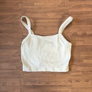 TARGET WHITE RIBBED STRAIGHT NECKED TANK TOP SIZE SMALL